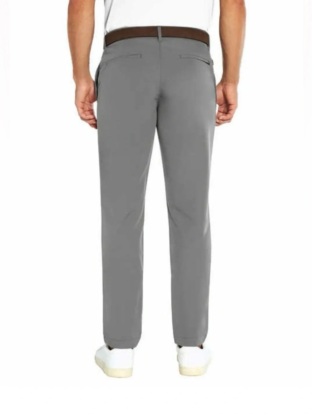 Banana Republic Slim Flat-Front Pants in Light Gray